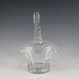 Antique Duncan Miller Handmade Small Crystal Brides Basket 5&quot; tall