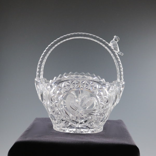 Lead Crystal Basket With Handle Etsy