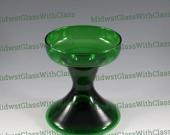Glass Vase by Horst Michel For VEB Glaswerk Harzkristall Derenburg, 1970s, Made in GDR, Crystal Glass, GDR Green Glass, Studio Glass Design