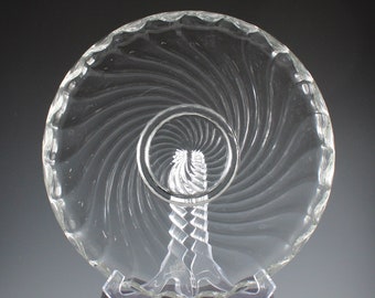 Vintage Fostoria Handmade Crystal Colony Flower Float 11" Shallow Bowl