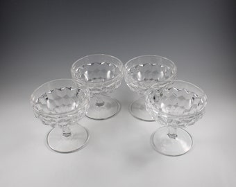 Set Of Four - Vintage Fostoria Handmade American #2056 Pattern Champaign Glasses