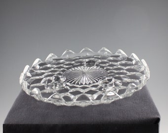 Vintage Fostoria Handmade Crystal American #2056 Pattern 3 Toe Tidbit Tray