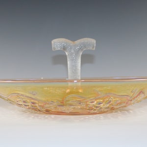 Vintage Imperial Glass Handmade Marigold Carnival Niagara &quot;Vintage&quot; Center Handle Serving Tray