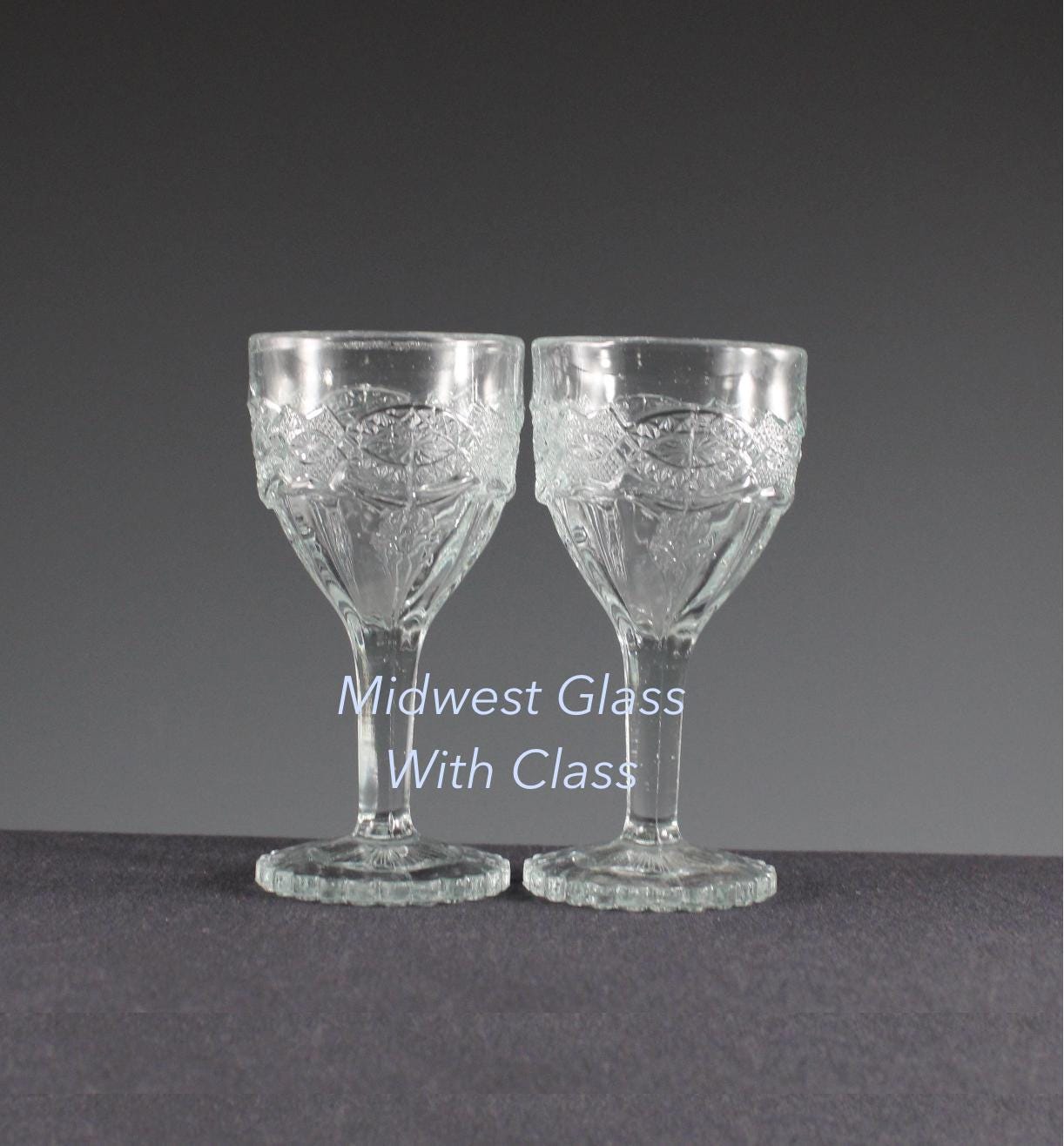 Antique Jenkins Handmade Crystal Glass Thistleblow Pattern Stem