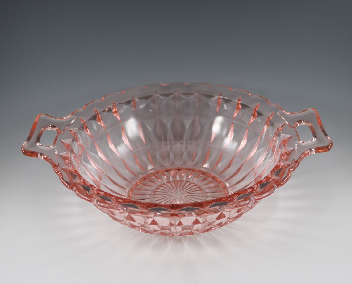 Vintage Pink Depression Glass Windsor Pattern Glass Etsy