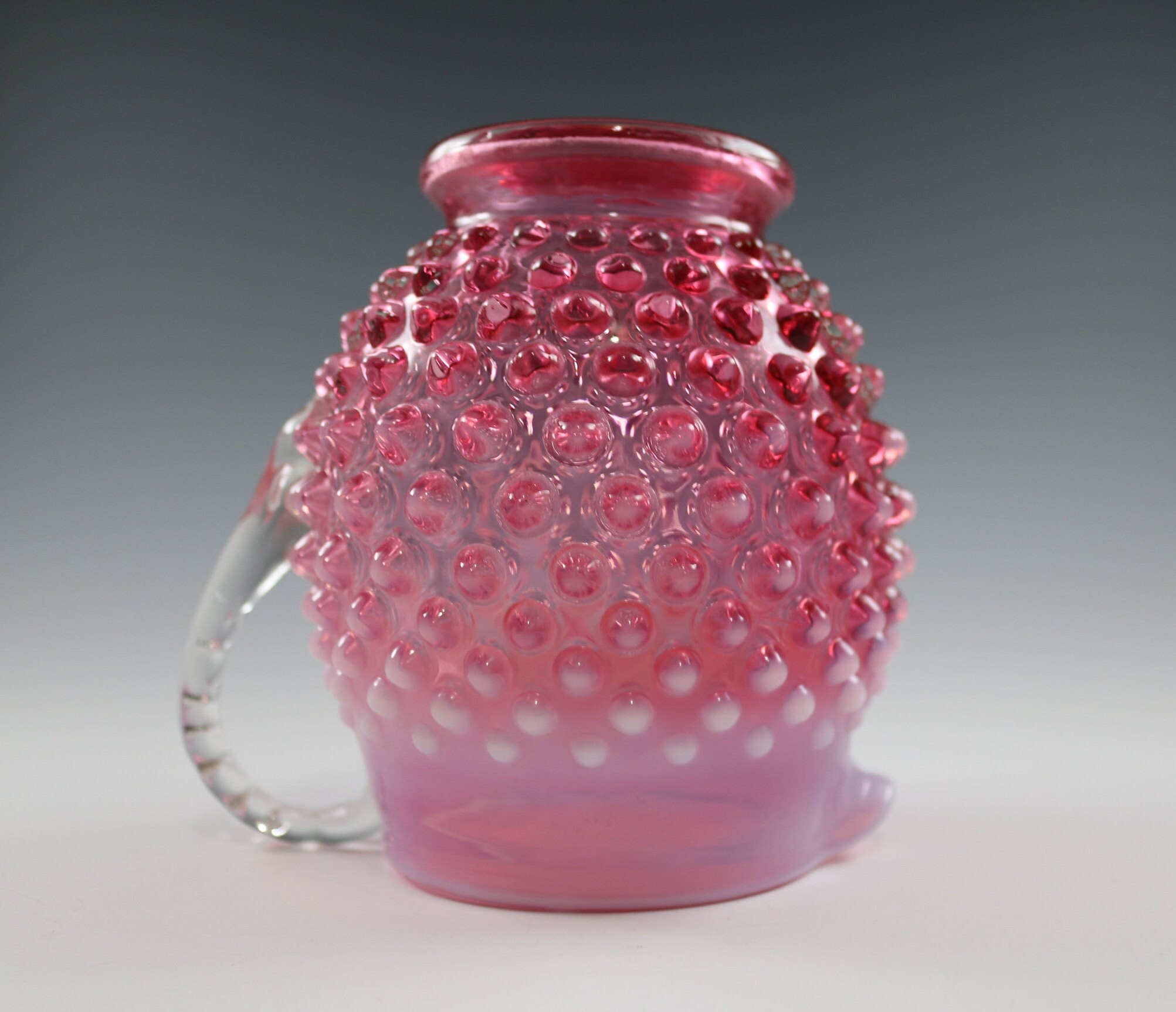 Vintage Fenton Handmade Large Hobnail Pink Cranberry Etsy