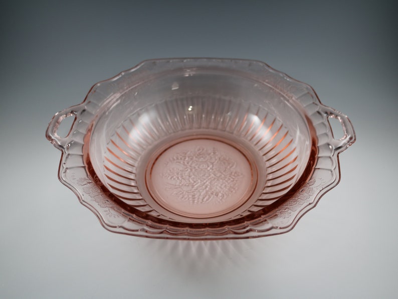 Vintage Pink Depression Glass Mayfair Open Rose Etsy