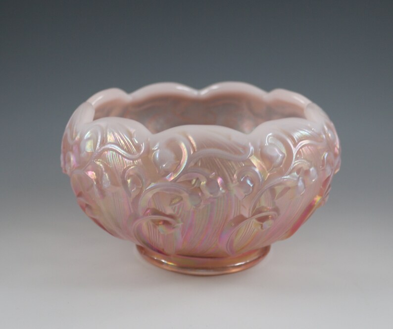 Vintage Fenton Handmade Champagne Satin Lily of the Valley Etsy