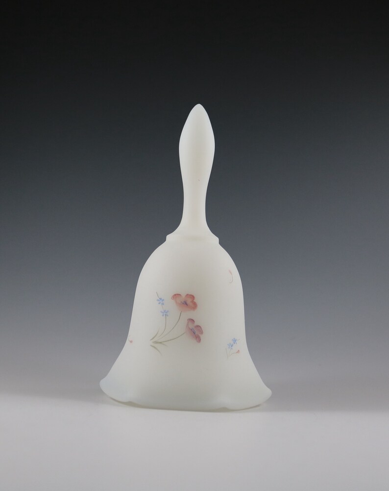 Vintage Fenton Handmade Satin Meadow Blooms Handpainted Glass Etsy