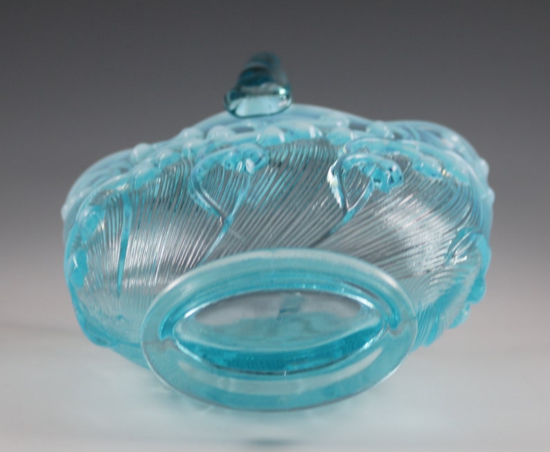 Vintage Fenton Handmade Blue Opalescent Lily of the Valley Etsy