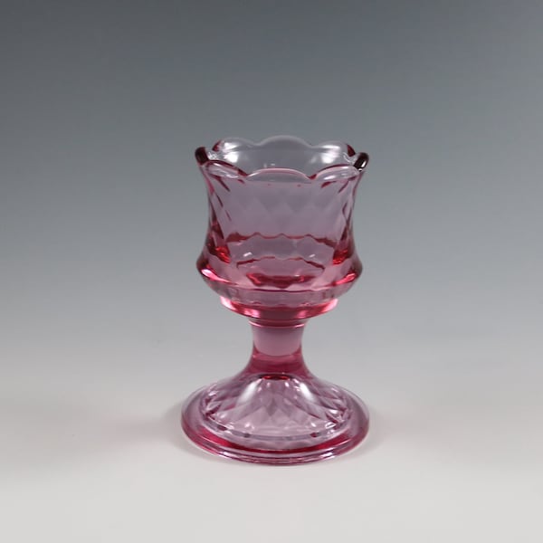 Vintage Handmade Fenton Glass Co. Dusty Rose Diamond Optic Votive Candle Holder