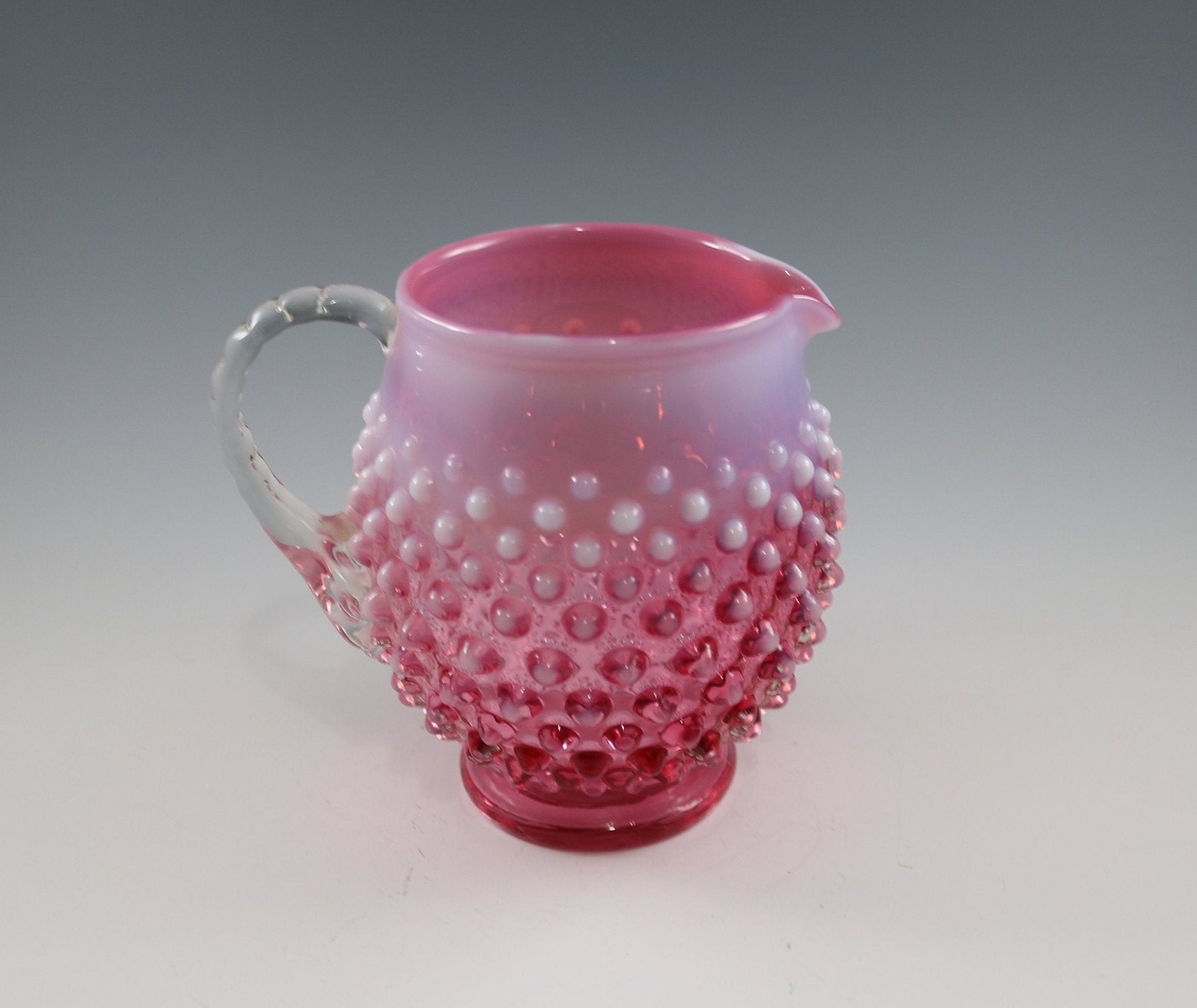 Vintage Fenton Handmade Large Hobnail Pink Cranberry Etsy