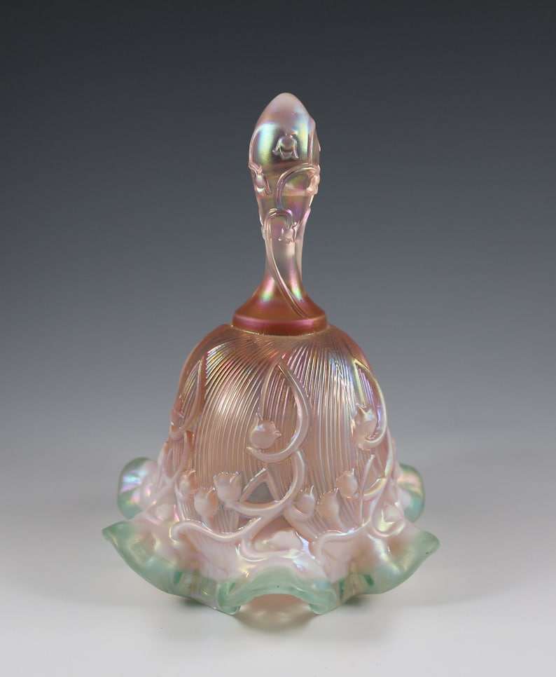 Vintage Fenton Handmade Champaigne Opalescent Emerald Crest Etsy