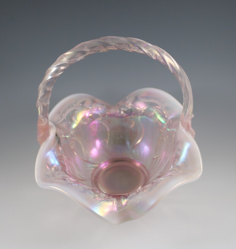 Vintage Fenton Handmade Pink Champagne Satin Lily of the Etsy