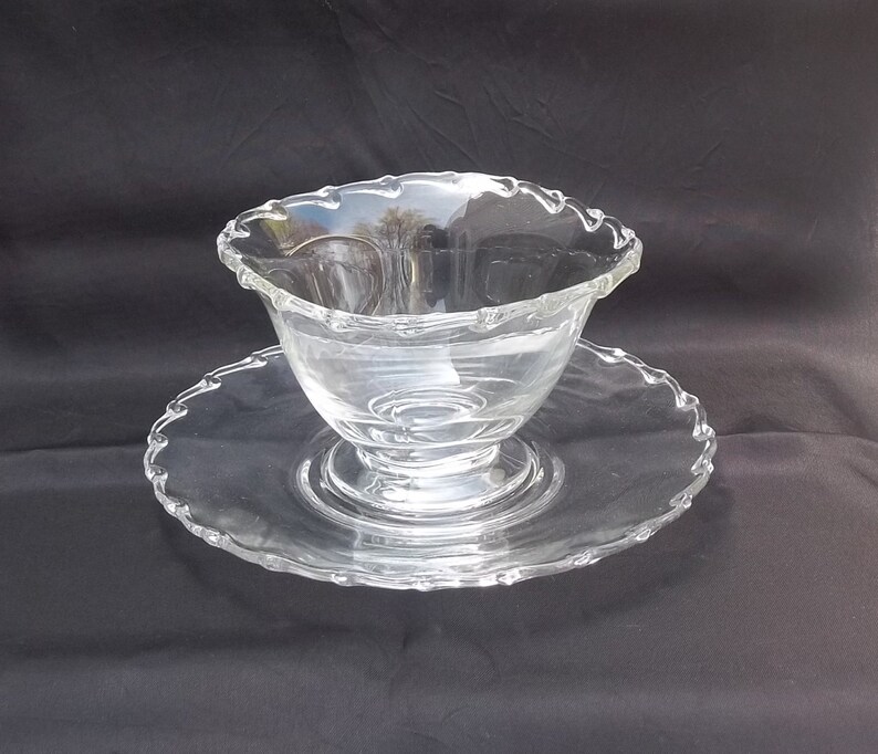 Fostoria Century Pattern Crystal Mayo Set Square Bowl and Etsy
