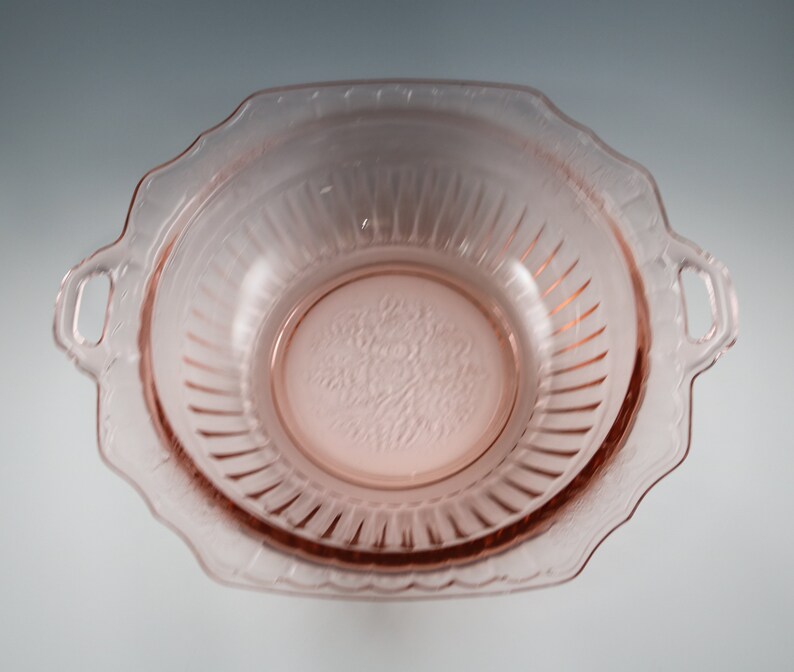 Vintage Pink Depression Glass Mayfair Open Rose Etsy