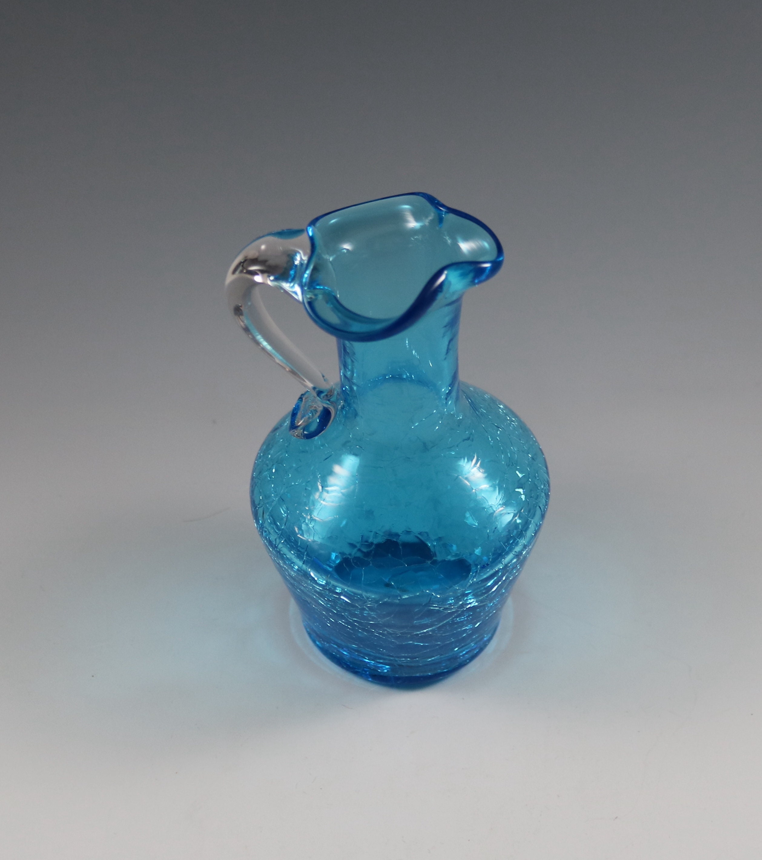 MCM glass cocktail bar ware, small crackle glass pitcher. 1c - Lil Dusty  Online Auctions - All Estate Services, LLC