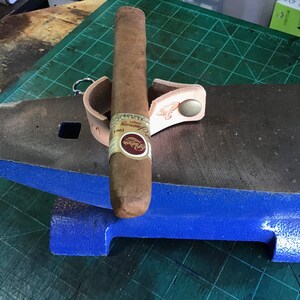 Bull Elephant Theme Cigar holder, leather cigar stand. Travel cigar stand