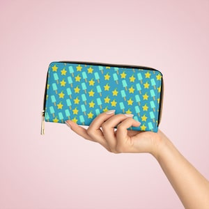 Gift for Gamer, Sea Salt Ice Cream and Paopu Fruit, Video Gamer  Zipper Wallet inspired by Kingdom Hearts