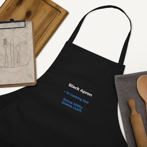 Black Apron +10 Cooking Stat: Funny RPG Gamer Gift