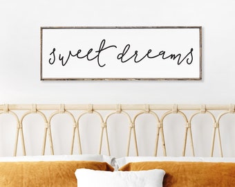 Sweet Dreams Wood Sign, Over The Bed Sign