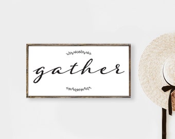 Gather Wood Sign, Dining Room Sign