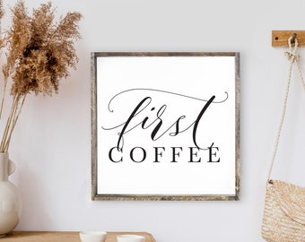 Coffee Wood Sign. First Coffee Wood Sign. Frame Wood Coffee Sign. But First Coffee Wood Sign. Coffee Bar Sign. Framed Wood Sign.