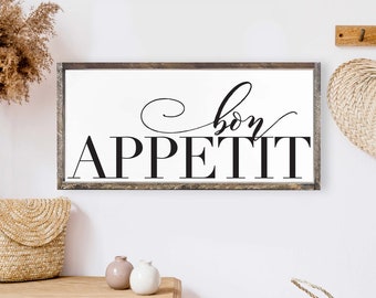 Bon Appetit Wood Sign. Bon Appetit Sign. French Sign.