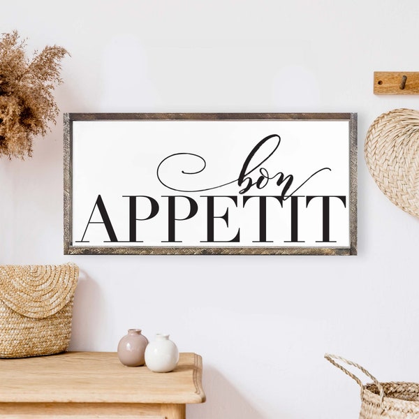 Bon Appetit Wood Sign. Bon Appetit Sign. French Sign.