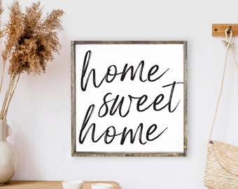 Home Sweet Home Framed Wood Sign, Entry Way Decor, Rustic Decor, Farmhouse Decor, Farmhouse Home Decor Style
