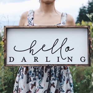 Hello Darling Wood Sign. - Etsy