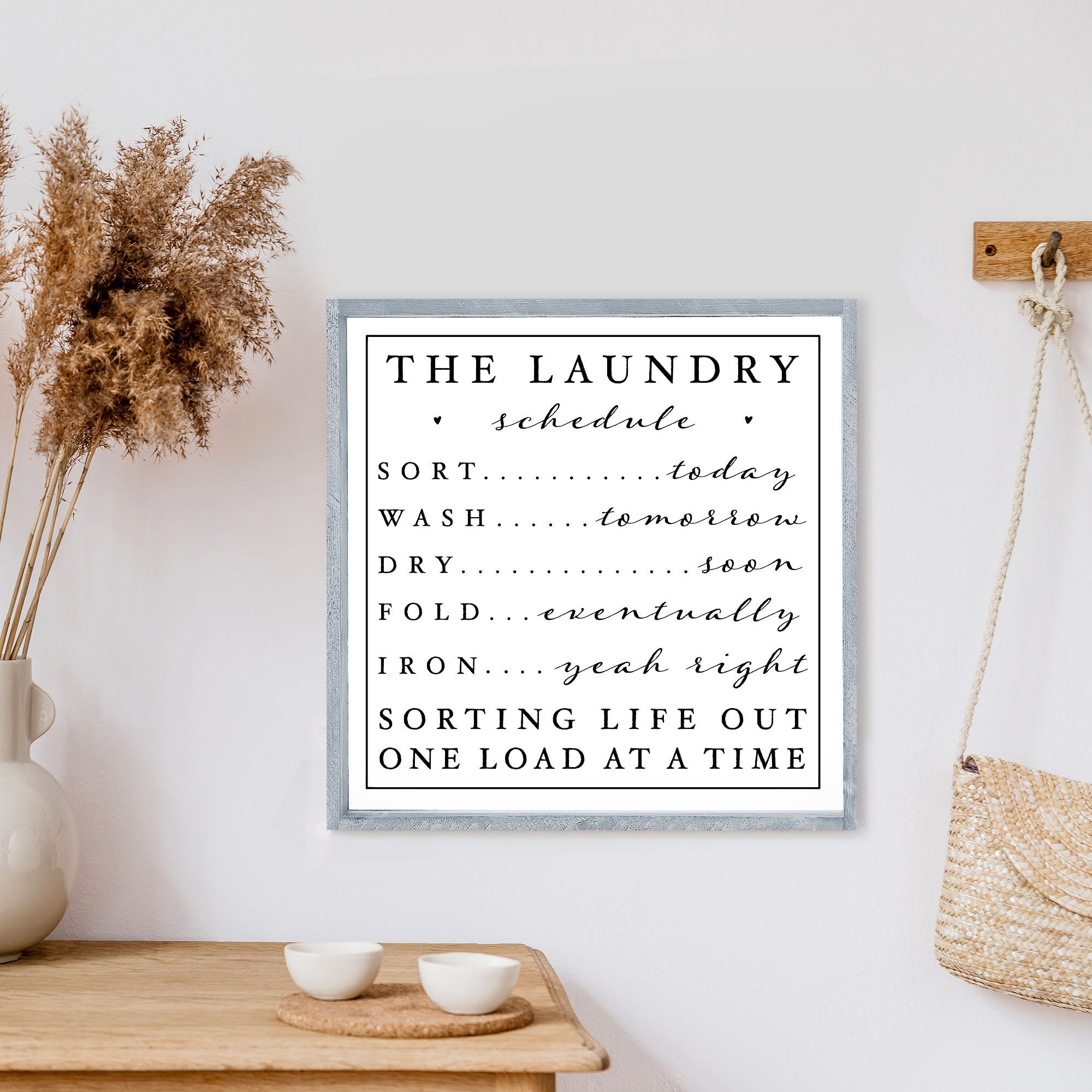 The Laundry Schedule Wood Sign. Laundry Room Sign. Laundry - Etsy