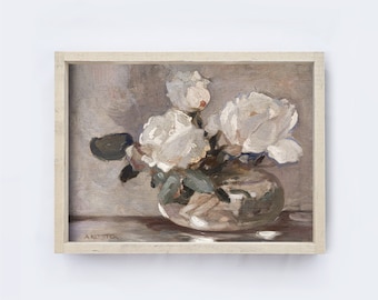 Vintage Framed Print, Vintage Floral Art, Vintage Flower Painting A99