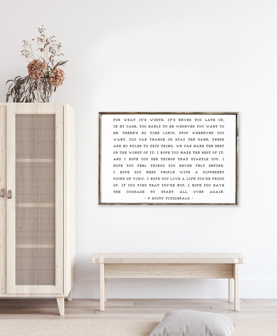 F Scott Fitzgerald Quote, for What It's Worth Quote. Etsy