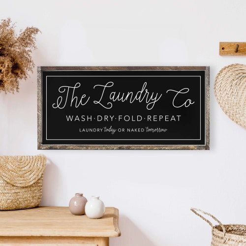 Wash Dry Fold Repeat Sign Wooden Laundry Sign Laundry - Etsy