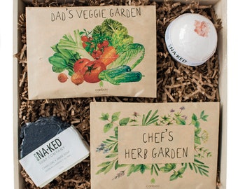 Gardener Gift Box | Herb & Vegetable Seed Kit, Artisan Soap, Bath Bomb