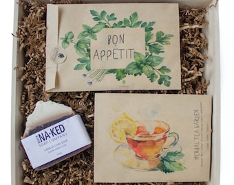 Kit de inicio para semillas de hierbas / Jabón de vainilla y chai, semillas orgánicas