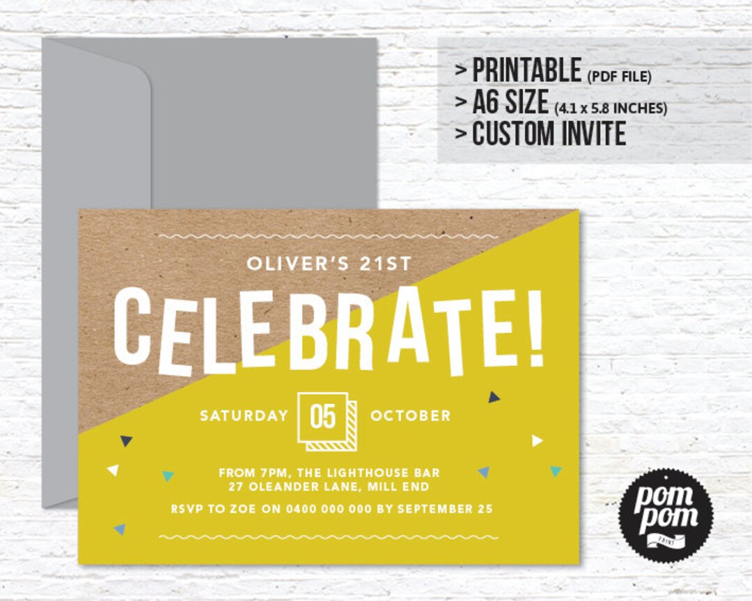 Celebrate Invitation PRINTABLE DIGITAL FILE - Etsy
