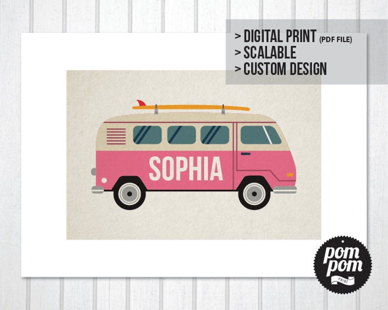 Kombi Name Print PRINTABLE DIGITAL DOWNLOAD imagem 2