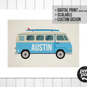 Kombi Name Print PRINTABLE DIGITAL DOWNLOAD imagem 1