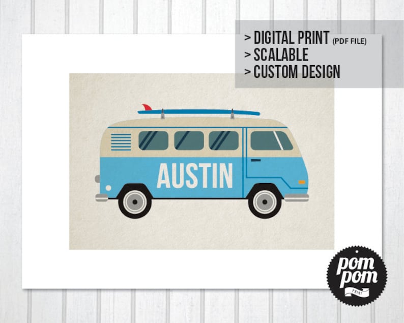 Kombi Name Print PRINTABLE DIGITAL DOWNLOAD imagem 1