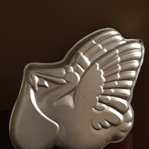Stork Flying with Baby Cake Pan - Wilton 1983