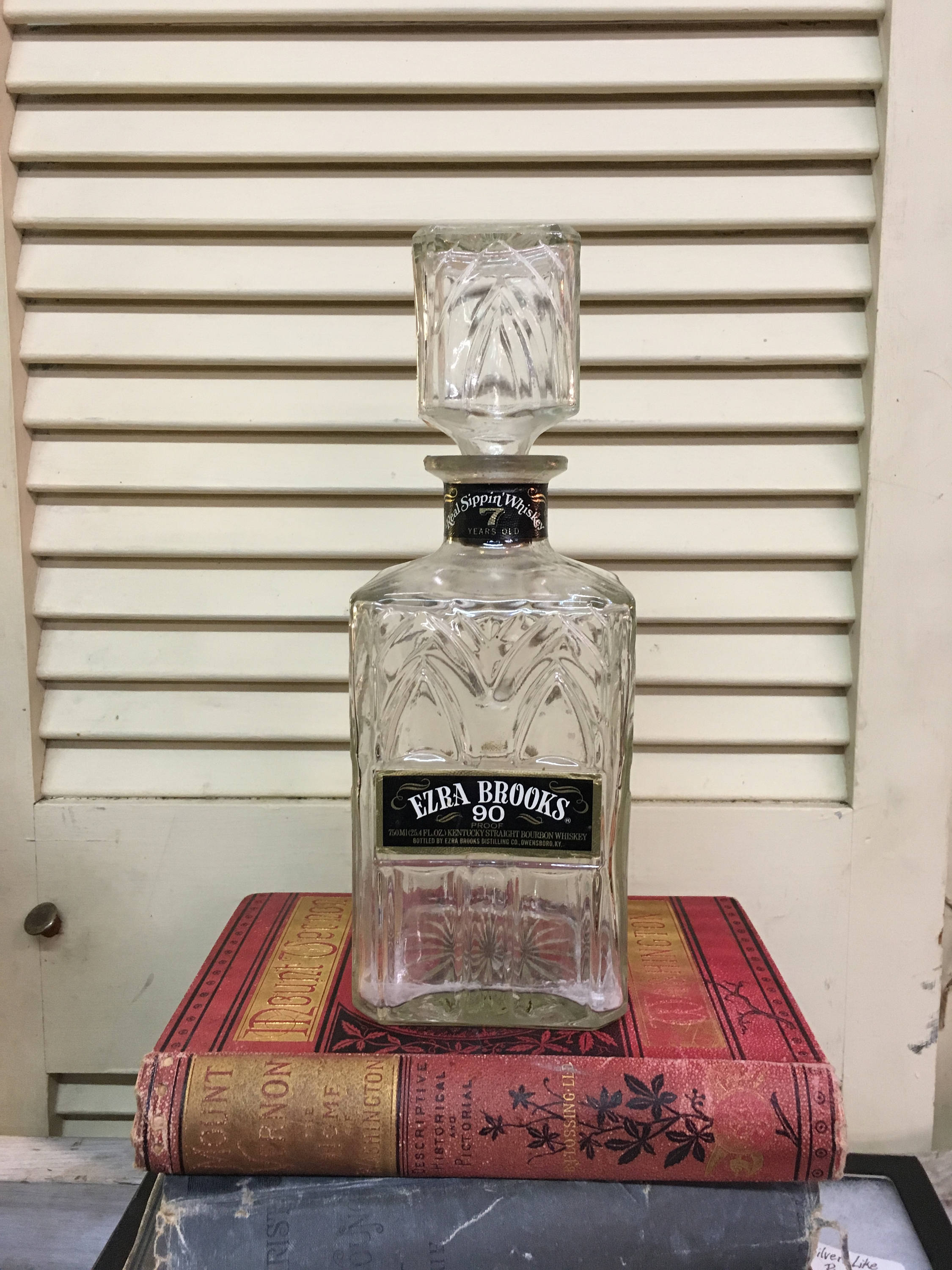 Ezra Brooks Bourbon Decanter Etsy