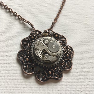 Flower steampunk necklace