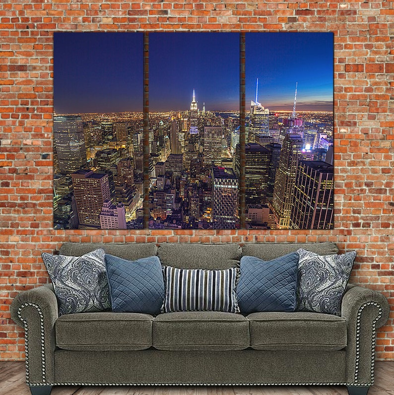 New York Skyline Canvas Art Large Wall Art Canvas New York Etsy