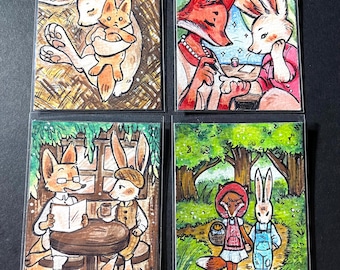Custom ACEO Original 2.5” x 3.5” Hand Painted Card