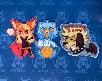 Original Character Stickers: Kita, Blue, and Lufe