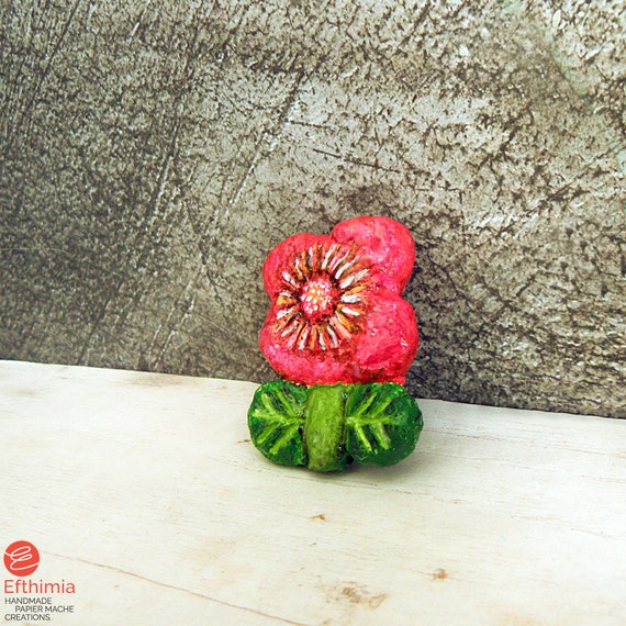 Paper flower shop brooch