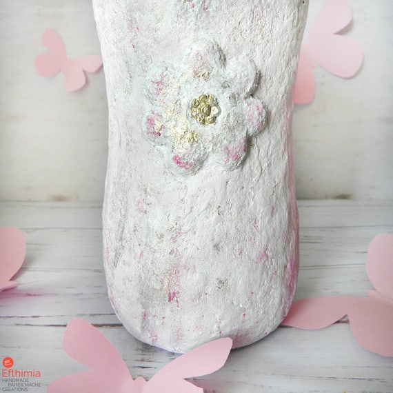 recycled flower vase paper mache vase upcycled flower vase etsy paper mache flower vases