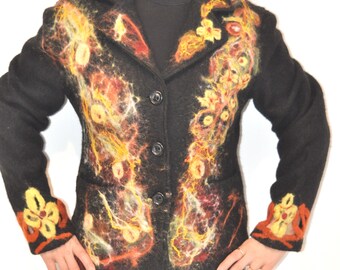 Veste en lainage rouge feutrée, manteau de feutre rouge pour femme, cadeau de la Saint Valentin, les vêtements feutrés, veste en laine mérinos, veste Veste en lainage rouge feutrée, manteau de feutre rouge pour femme, cadeau de la Saint Valentin, les vêtements feutrés, veste en laine mérinos, veste